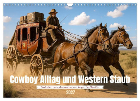 Cowboy Alltag und Western Staub (Wandkalender 2027 DIN A3 quer), CALVENDO Monatskalender