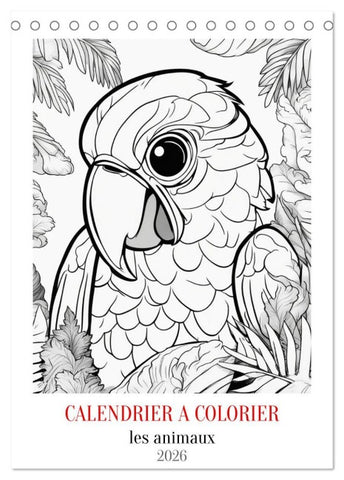 Calendrier à colorier (Calendrier de bureau 2026 DIN A5 horizontal), CALVENDO calendrier mensuel