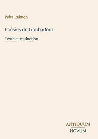 Poésies du troubadour