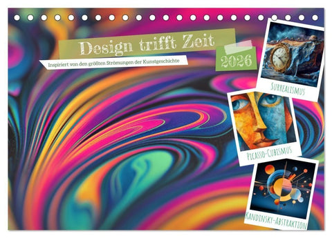 Design trifft Zeit (Tischkalender 2026 DIN A5 quer), CALVENDO Monatskalender