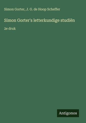 Simon Gorter's letterkundige studiën