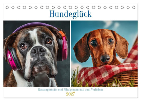 Hundeglück (Tischkalender 2027 DIN A5 quer), CALVENDO Monatskalender