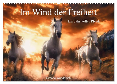 Im Wind der Freiheit - Ein Jahr voller Pferde (Wandkalender 2026 DIN A2 quer), CALVENDO Monatskalender