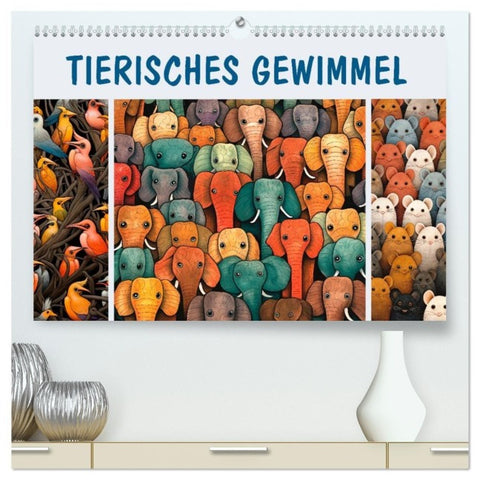 Tierisches Gewimmel (hochwertiger Premium Wandkalender 2027 DIN A2 quer), Kunstdruck in Hochglanz