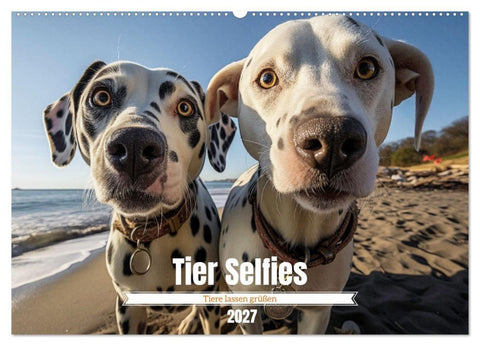 Tier Selfies (Wandkalender 2027 DIN A2 quer), CALVENDO Monatskalender
