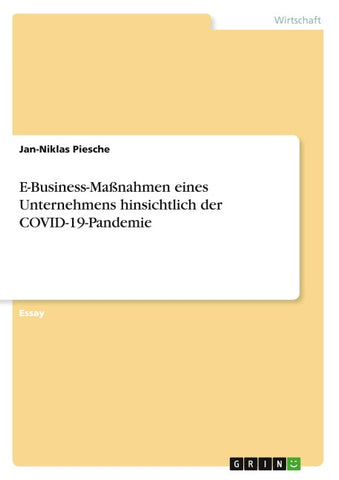 E-Business-Maßnahmen eines Unternehmens hinsichtlich der COVID-19-Pandemie