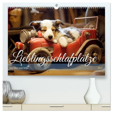 Lieblingsschlafplätze (hochwertiger Premium Wandkalender 2027 DIN A2 quer), Kunstdruck in Hochglanz