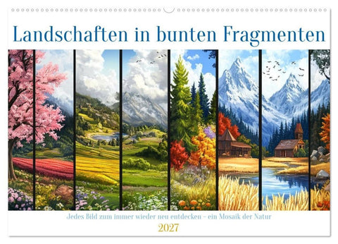 Landschaften in bunten Fragmenten (Wandkalender 2027 DIN A2 quer), CALVENDO Monatskalender