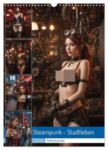 Steampunk - Stadtleben - Rotlichtviertel (Wandkalender 2026 DIN A3 hoch), CALVENDO Monatskalender