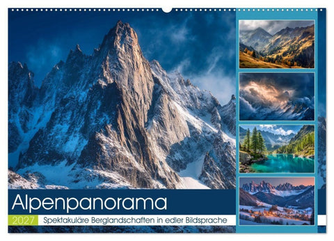 Alpenpanorama (Wandkalender 2027 DIN A2 quer), CALVENDO Monatskalender