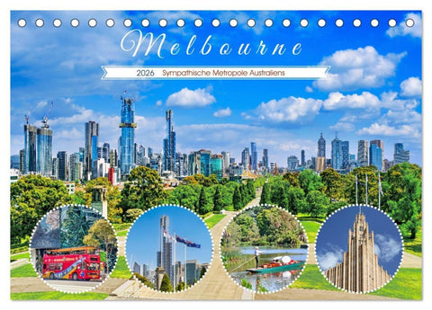 Melbourne - Sympathische Metropole Australiens (Tischkalender 2026 DIN A5 quer), CALVENDO Monatskalender
