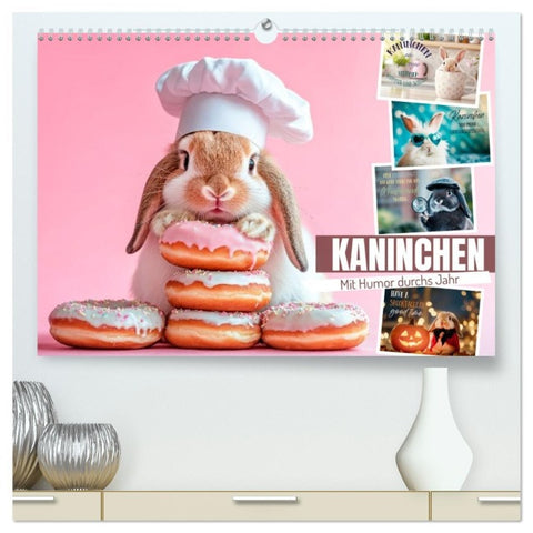 KANINCHEN Mit Humor durchs Jahr (hochwertiger Premium Wandkalender 2026 DIN A2 quer), Kunstdruck in Hochglanz