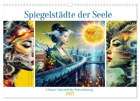 Spiegelstädte der Seele - Urbanes Labyrinth der Wahrnehmung (Wandkalender 2027 DIN A3 quer), CALVENDO Monatskalender