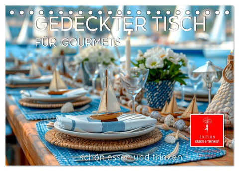 Gedeckter Tisch für Gourmets (Tischkalender 2026 DIN A5 quer), CALVENDO Monatskalender