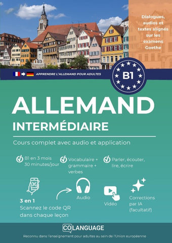 Apprendre l'allemand B1 intermédiaire. Cours complet avec audio et application