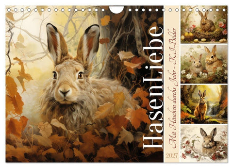 Hasenliebe (Wandkalender 2027 DIN A4 quer), CALVENDO Monatskalender