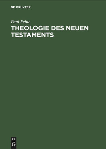 Theologie des Neuen Testaments