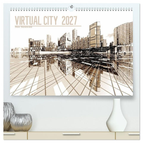 VIRTUAL CITY 2027 CH-Version (hochwertiger Premium Wandkalender 2027 DIN A2 quer), Kunstdruck in Hochglanz