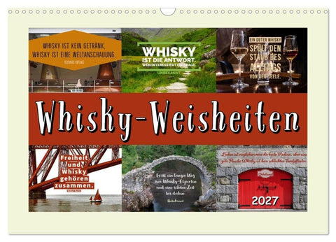 Whisky-Weisheiten (Wandkalender 2027 DIN A3 quer), CALVENDO Monatskalender
