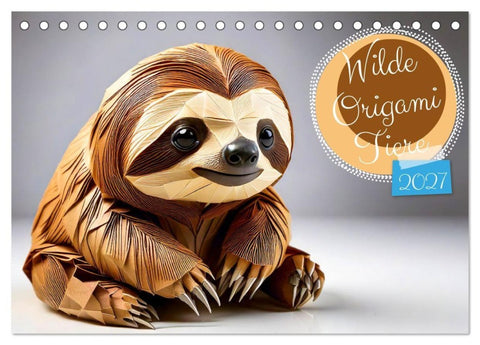 Wilde Origami Tiere (Tischkalender 2027 DIN A5 quer), CALVENDO Monatskalender