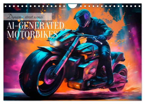 DYNAMIC STREET SCENES AI-generated motorbikes (Wall Calendar 2026 DIN A4 landscape), CALVENDO 12 Month Wall Calendar