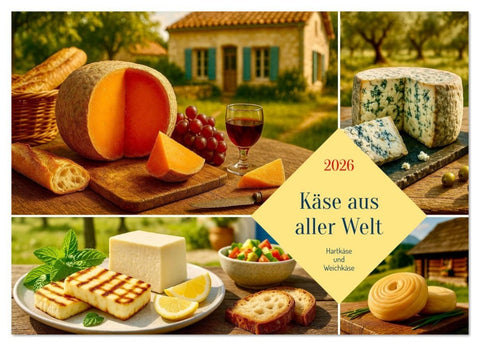Käse aus aller Welt (Wandkalender 2026 DIN A3 quer), CALVENDO Monatskalender