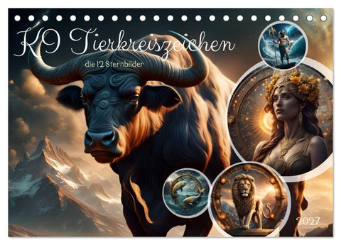 KI Tierkreiszeichen (Tischkalender 2027 DIN A5 quer), CALVENDO Monatskalender