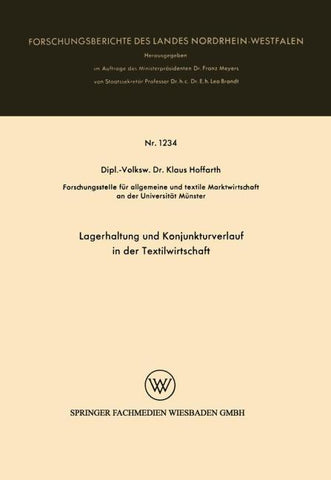 Lagerhaltung und Konjunkturverlauf in der Textilwirtschaft