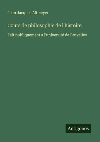 Cours de philosophie de l'histoire