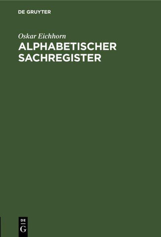 Alphabetischer Sachregister
