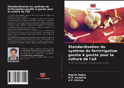 Standardisation du système de fertirrigation goutte à goutte pour la culture de l'ail