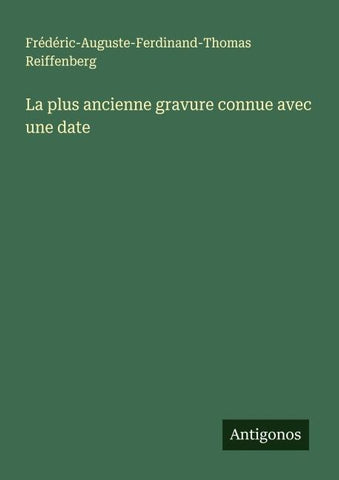 La plus ancienne gravure connue avec une date