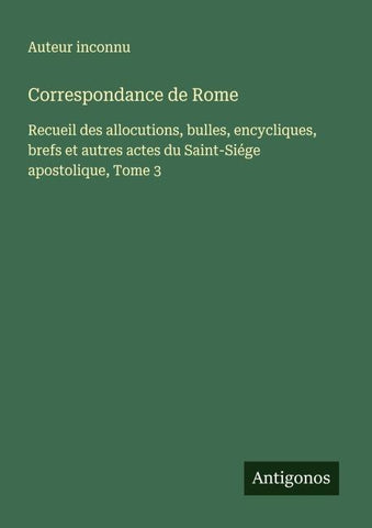 Correspondance de Rome