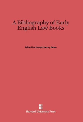 A Bibliography of Early English Law Books