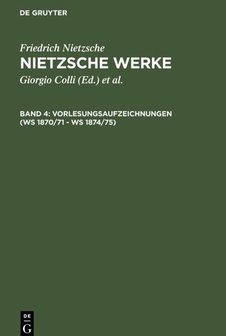Vorlesungsaufzeichnungen (WS 1870/71 - WS 1874/75)