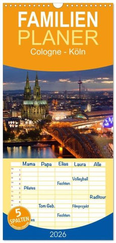 Familienplaner 2026 - Cologne - Köln mit 5 Spalten (Wandkalender, 21 x 45 cm) CALVENDO