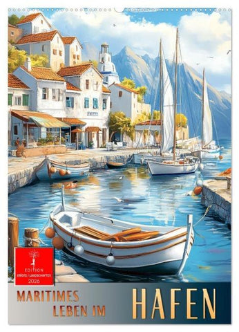 Maritimes Leben im Hafen (Wandkalender 2026 DIN A2 hoch), CALVENDO Monatskalender