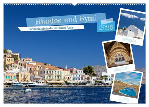 Rhodos und Symi (Wandkalender 2026 DIN A2 quer), CALVENDO Monatskalender