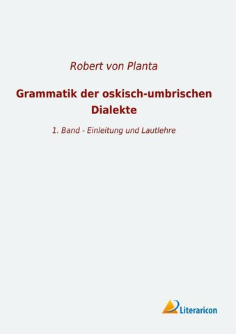 Grammatik der oskisch-umbrischen Dialekte