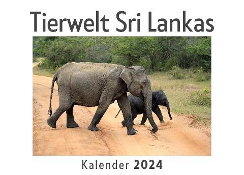 Tierwelt Sri Lankas (Wandkalender 2024, Kalender DIN A4 quer, Monatskalender im Querformat mit Kalendarium, Das perfekte Geschenk)