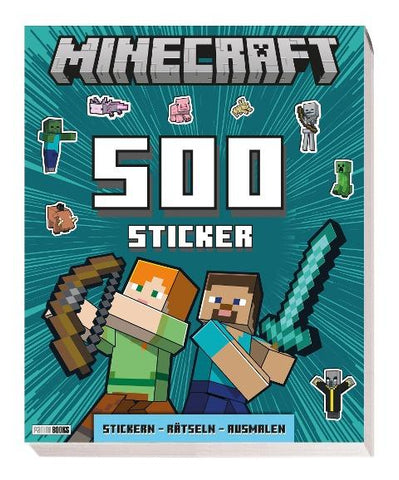 Minecraft: 500 Sticker- Stickern - Rätseln - Ausmalen