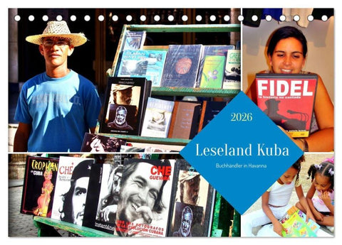 Leseland Kuba - Buchhändler in Havanna (Tischkalender 2026 DIN A5 quer), CALVENDO Monatskalender