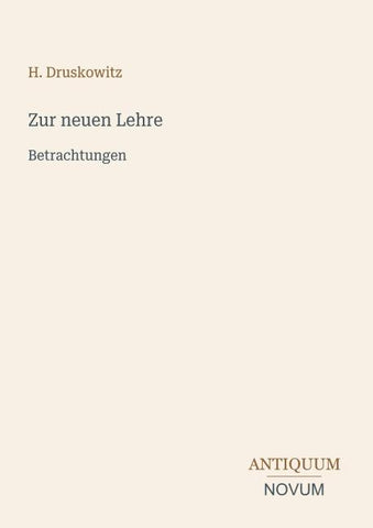 Zur neuen Lehre