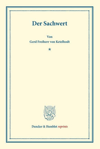 Der Sachwert.