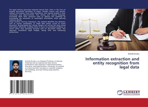 Information extraction and entity recognition from legal data