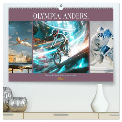 Olympia. Anders. (hochwertiger Premium Wandkalender 2026 DIN A2 quer), Kunstdruck in Hochglanz
