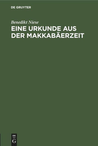 Eine Urkunde aus der Makkabäerzeit