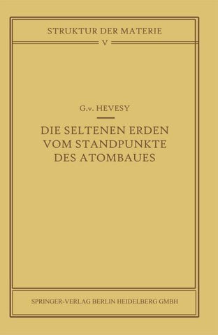 Die seltenen Erden vom Standpunkte des Atombaus