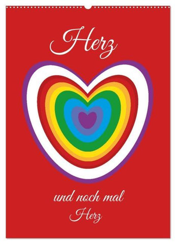 Herz und noch mal Herz (Wandkalender 2026 DIN A2 hoch), CALVENDO Monatskalender