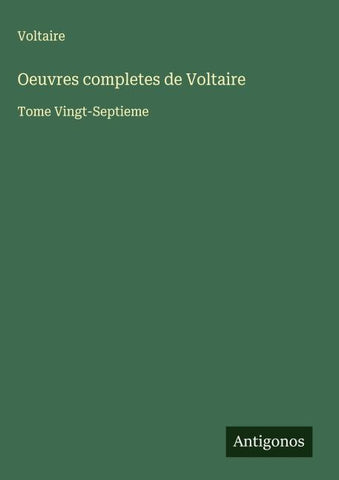 Oeuvres completes de Voltaire